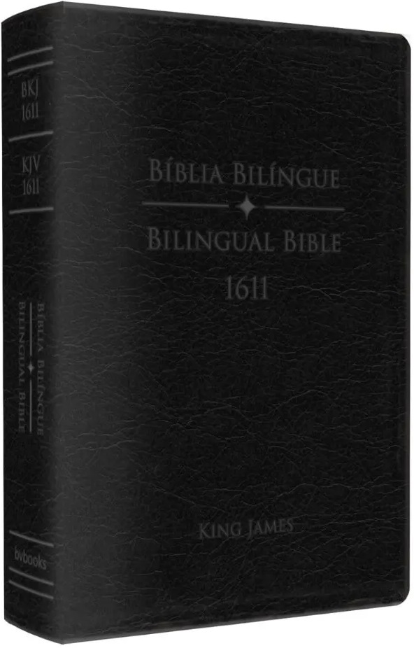 Bíblia Bilíngue Portugês/Inglês, Capa Luxo Preta Tamanho Grande